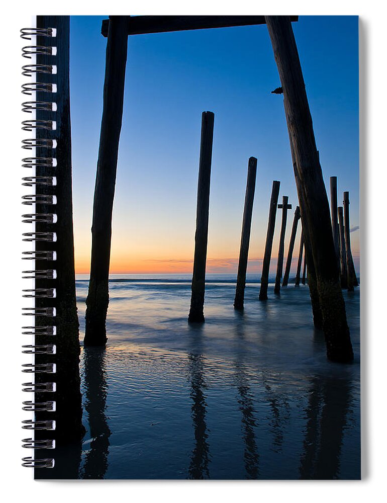 Beach Spiral Notebook featuring the photograph Almost Sunrise at the Pier by Louis Dallara
