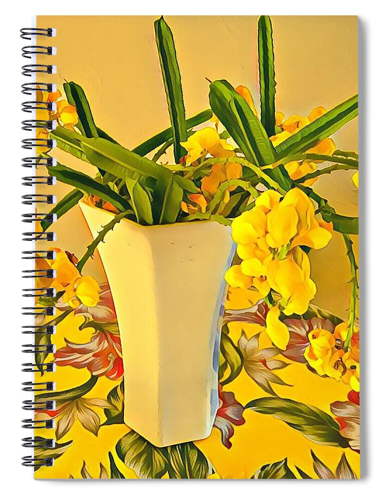 #alohabouquetoftheday #wildflowers #yellow #flowers #aloha Spiral Notebook featuring the photograph Aloha Bouquet of the Day - Yellow Wild Flowers by Joalene Young