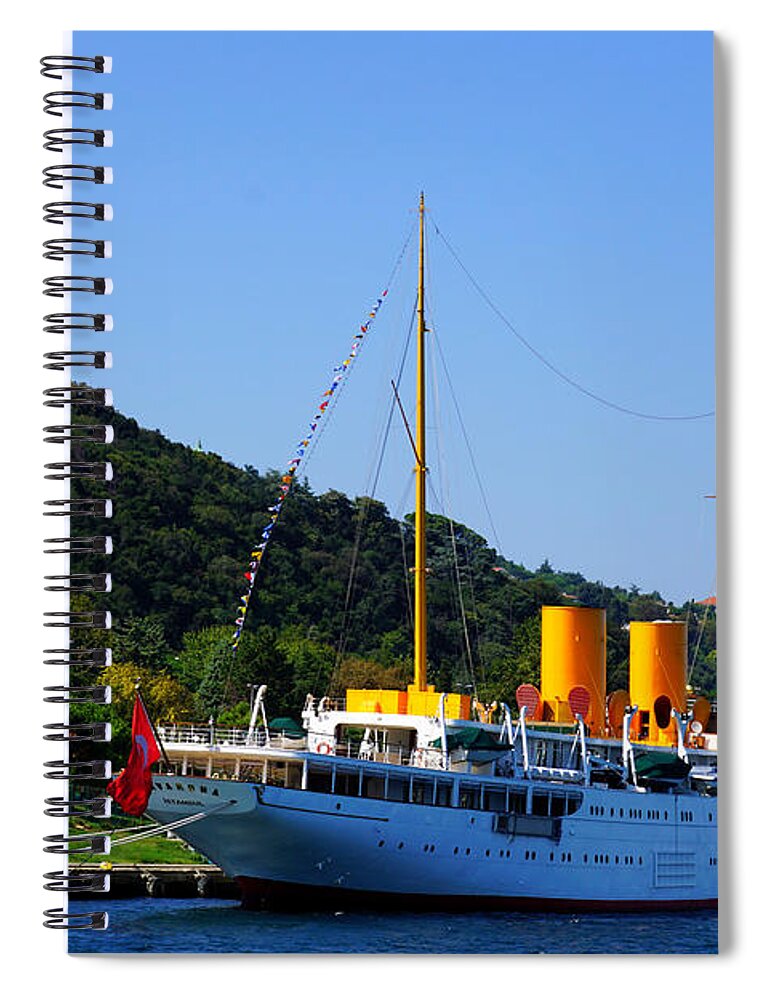 Bosphorus Spiral Notebook featuring the photograph Along Bosphorus - the Ship by Lilia S