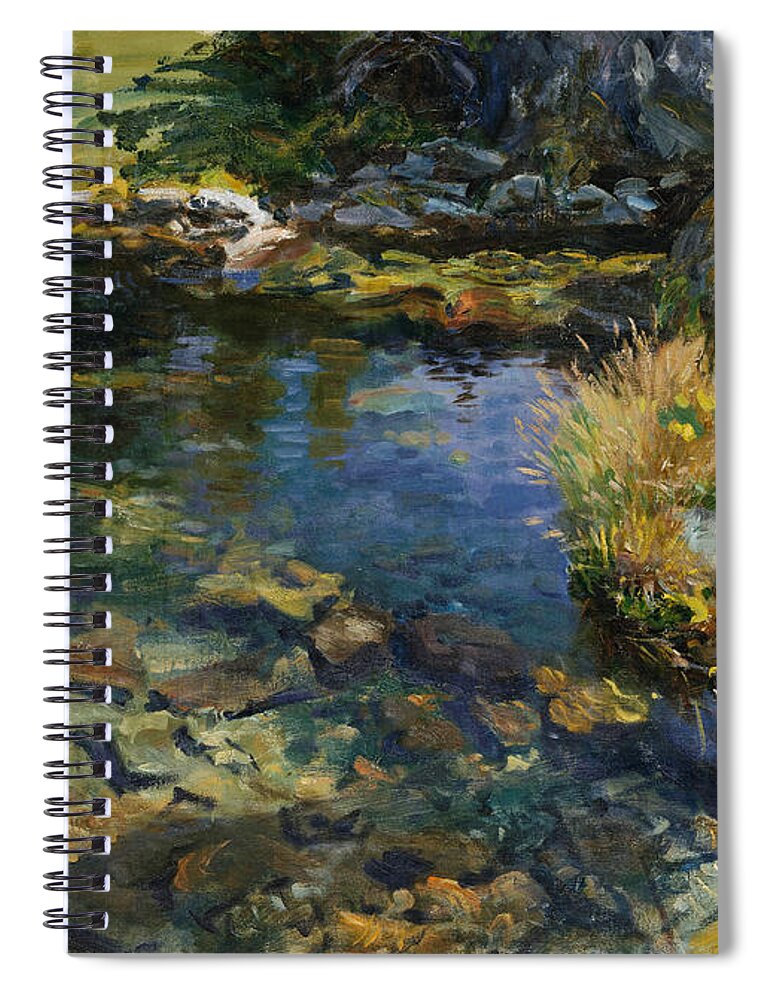 John Singer Sargent Spiral Notebook featuring the painting Alpine Pool by John Singer Sargent
