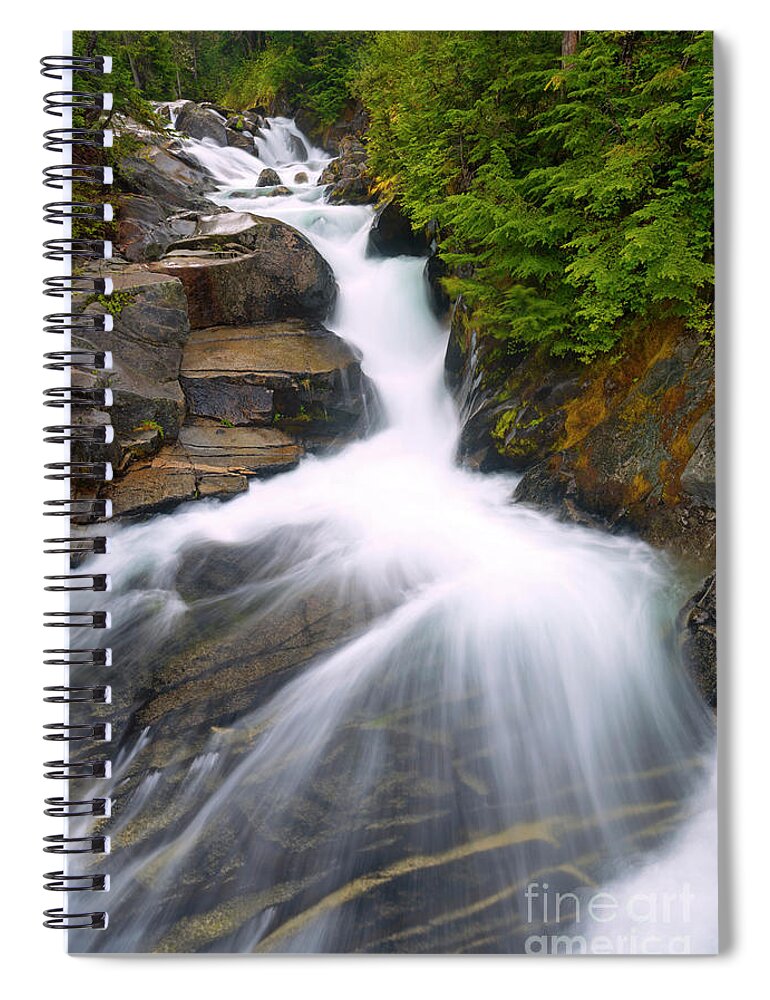 Waterfall Spiral Notebook featuring the photograph Alpine Rush by Michael Dawson
