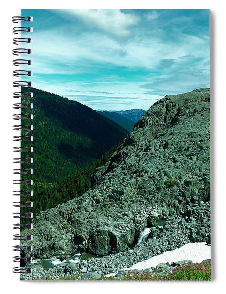 Waterfall Spiral Notebook featuring the photograph Alpine waterfall by Jeff Swan