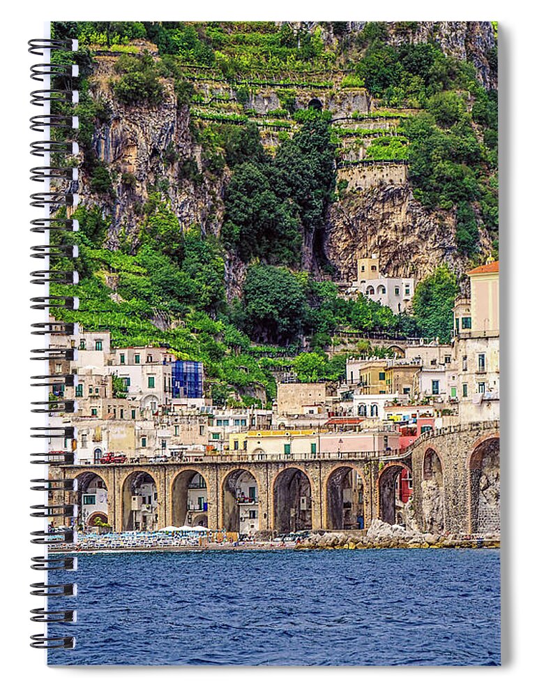Amalfi Town Spiral Notebook featuring the photograph Amalfi by Maria Rabinky