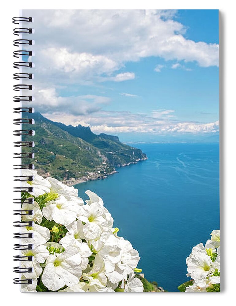 Ravello Spiral Notebook featuring the photograph Amalfi View by Catherine Reading