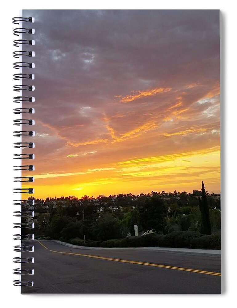 Cloud Spiral Notebook featuring the photograph Colorful Sunset in Mission Viejo by J R Yates