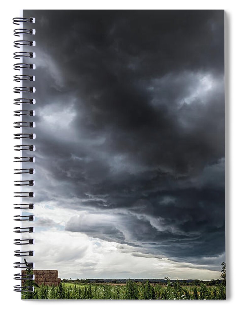 Clouds Spiral Notebook featuring the photograph Amazing storm clouds over rural England by Simon Bratt
