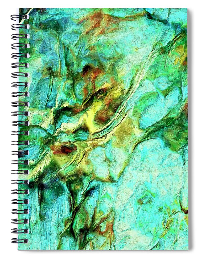 Abstract Spiral Notebook featuring the painting Amazon by Dominic Piperata