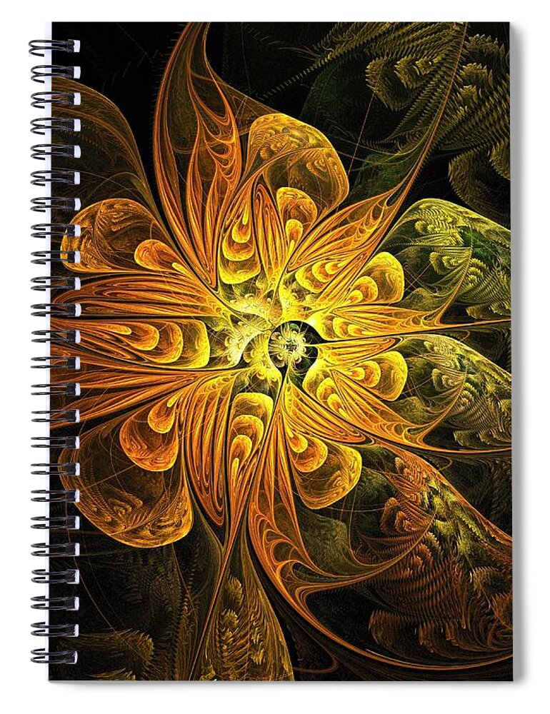 Digital Art Spiral Notebook featuring the digital art Amber Light by Amanda Moore