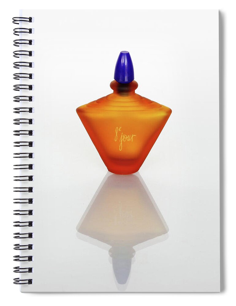 Advertising Spiral Notebook featuring the photograph Amber Perfume Bottle by David and Carol Kelly