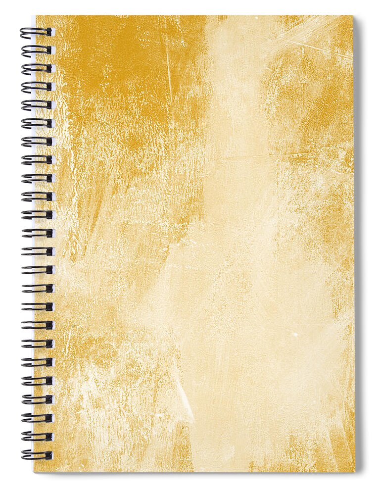 Abstract Spiral Notebook featuring the painting Amber Waves by Linda Woods