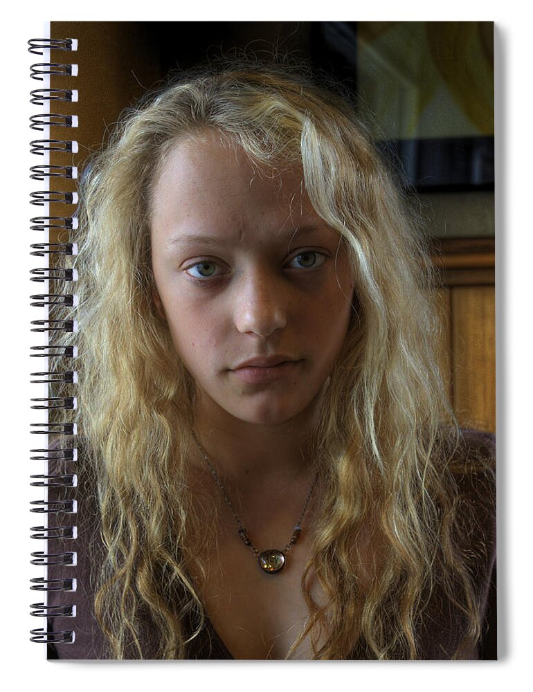 Portrait Spiral Notebook featuring the photograph Amelia by Lee Santa