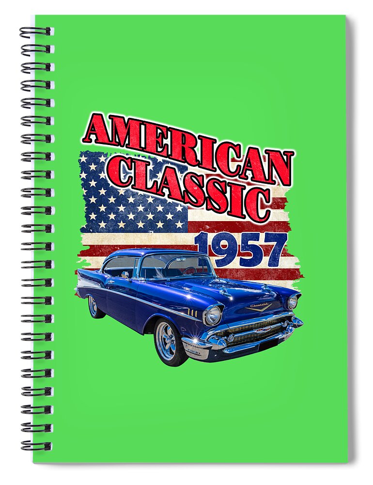 Car Spiral Notebook featuring the photograph American Classic T-Shirt by Keith Hawley