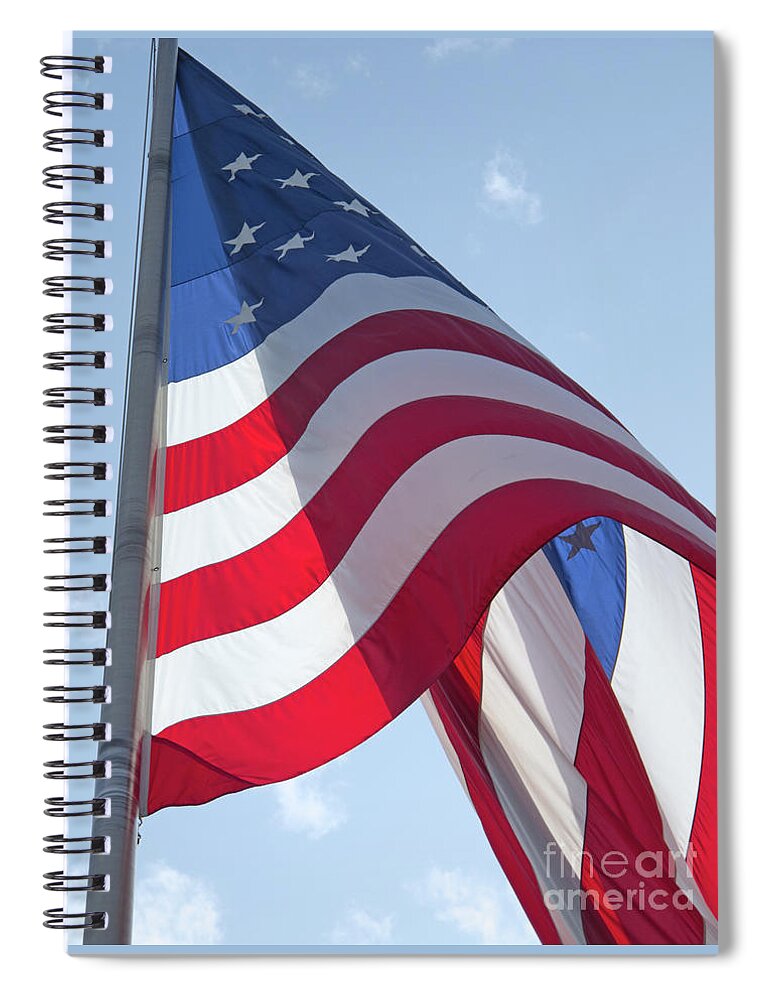 Flag Spiral Notebook featuring the photograph American Flag by Ann Horn