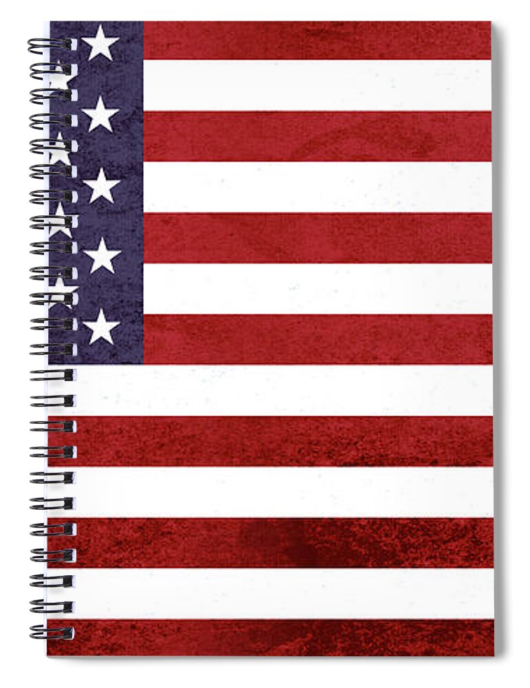 America Spiral Notebook featuring the digital art American Flag Grunge by Roy Pedersen