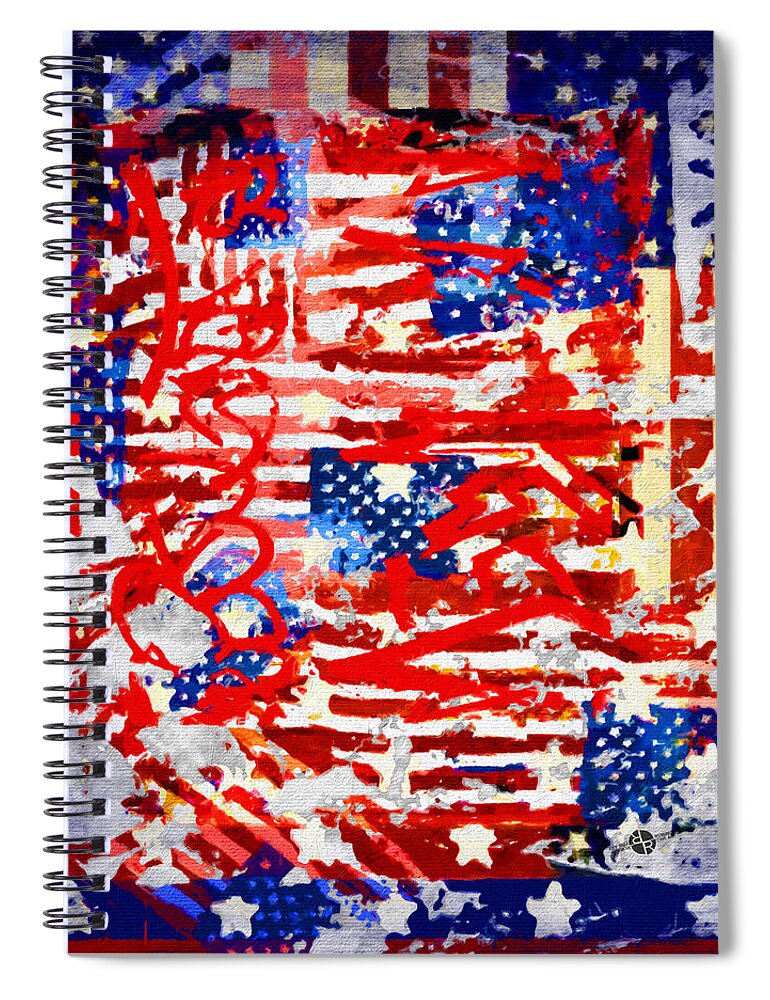 American Graffiti Spiral Notebook featuring the painting American Graffiti Presidential Election 1 by Tony Rubino