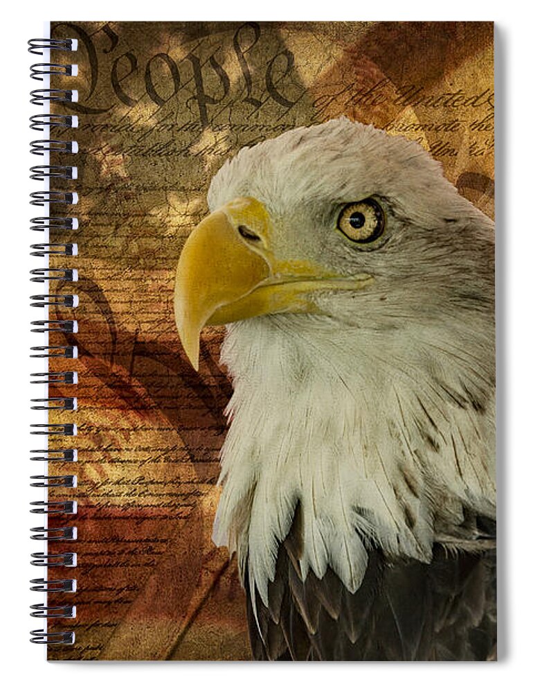 American Bald Eagle Spiral Notebook featuring the photograph American Icons by Susan Candelario