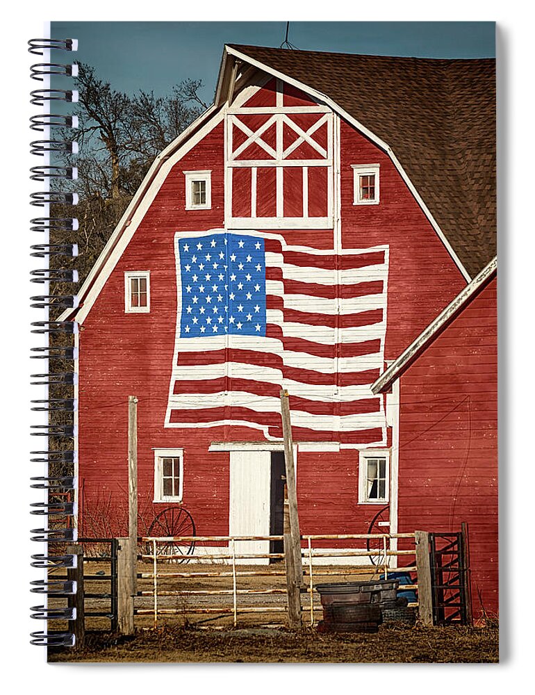 Barn Spiral Notebook featuring the photograph American Pride by Susan Rissi Tregoning