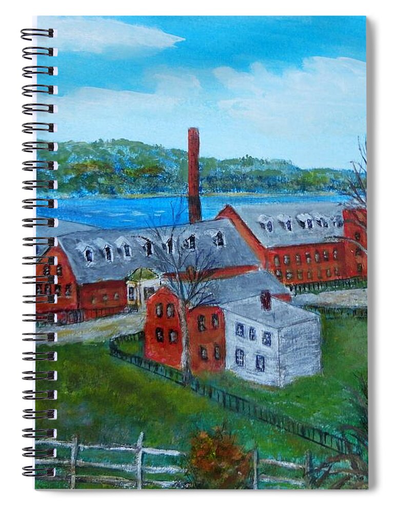 Hat Shop Amesbury Merrimac River Spiral Notebook featuring the painting Amesbury Hat shop by Anne Sands