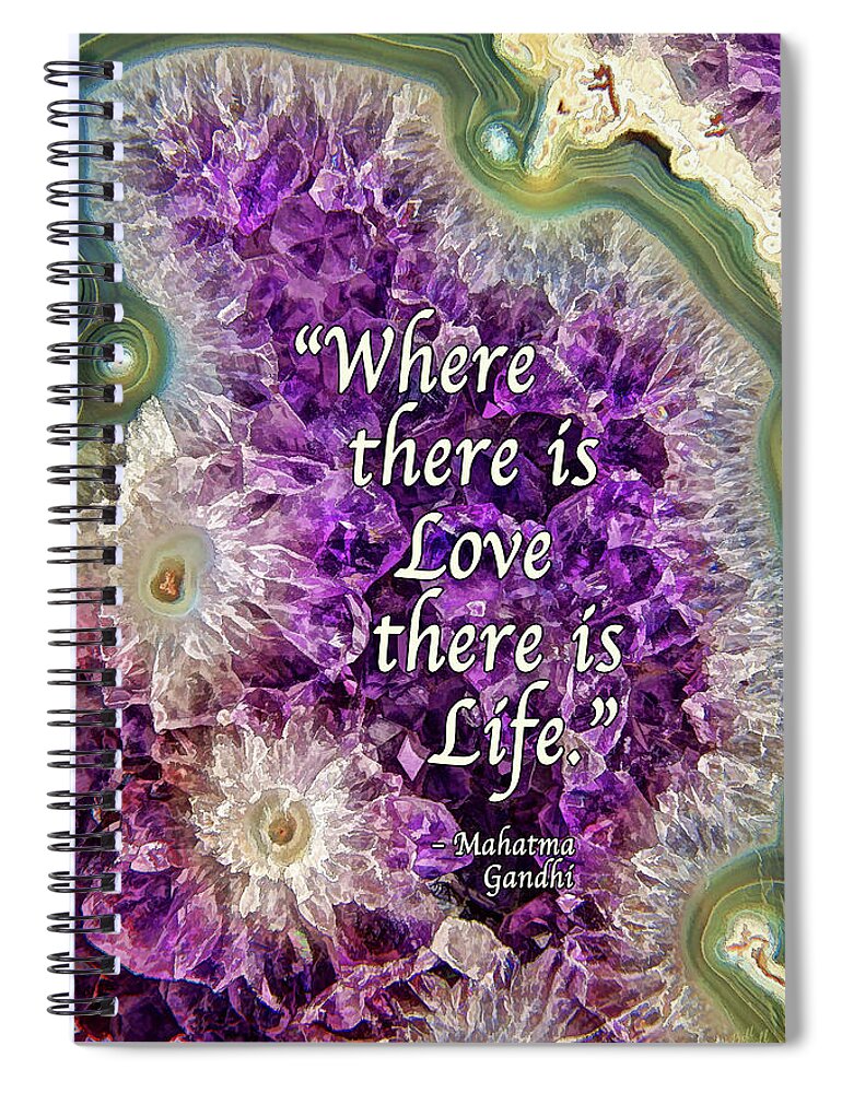 Nature Spiral Notebook featuring the photograph Amethyst Geode - Love by ABeautifulSky Photography by Bill Caldwell