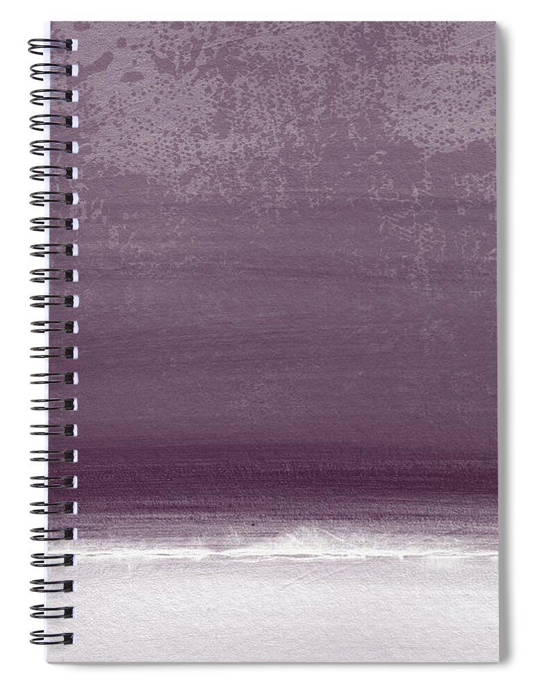 Beach Spiral Notebook featuring the painting Amethyst Shoreline- Abstract art by Linda Woods by Linda Woods