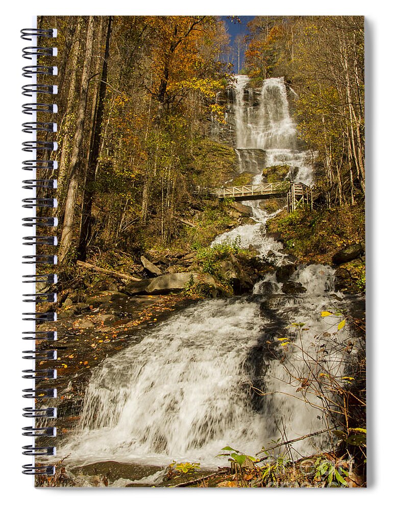Amicola Falls Spiral Notebook featuring the photograph Amicola Falls gushing by Barbara Bowen
