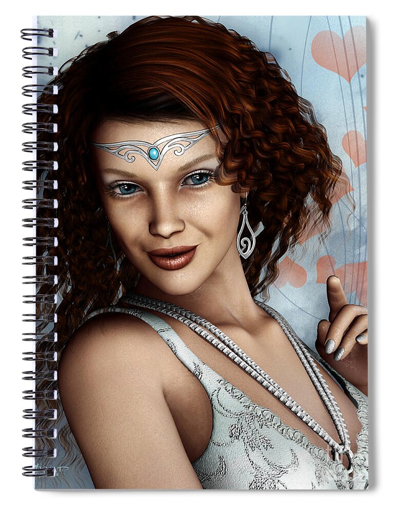 3d Spiral Notebook featuring the digital art Amorous by Jutta Maria Pusl