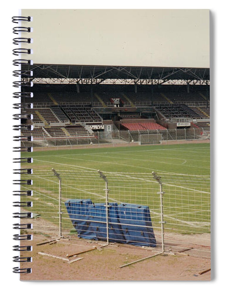 Ajax Spiral Notebook featuring the photograph Amsterdam Olympic Stadium - West Side Main Grandstand - April 1996 by Legendary Football Grounds