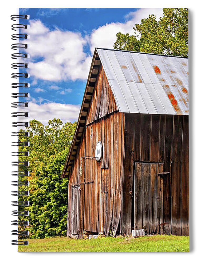 Barn Spiral Notebook featuring the photograph An American Barn 2 by Steve Harrington