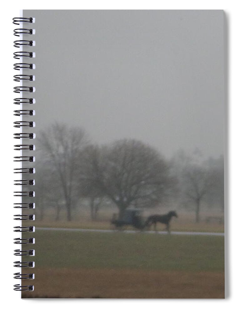 Amish Spiral Notebook featuring the photograph An Evening Buggy Ride by Christine Clark