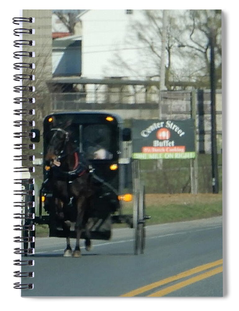 Amish Spiral Notebook featuring the photograph An Evening Ride by Christine Clark