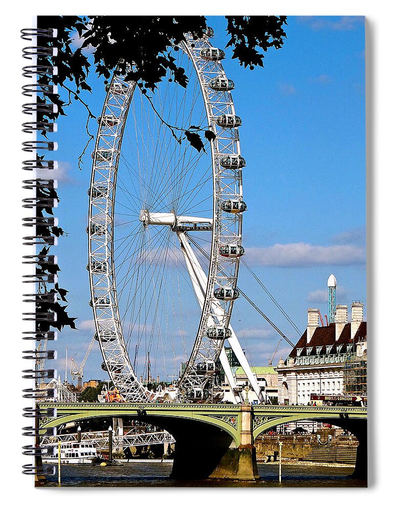 London Eye Spiral Notebook featuring the photograph An Eye For London by Ira Shander