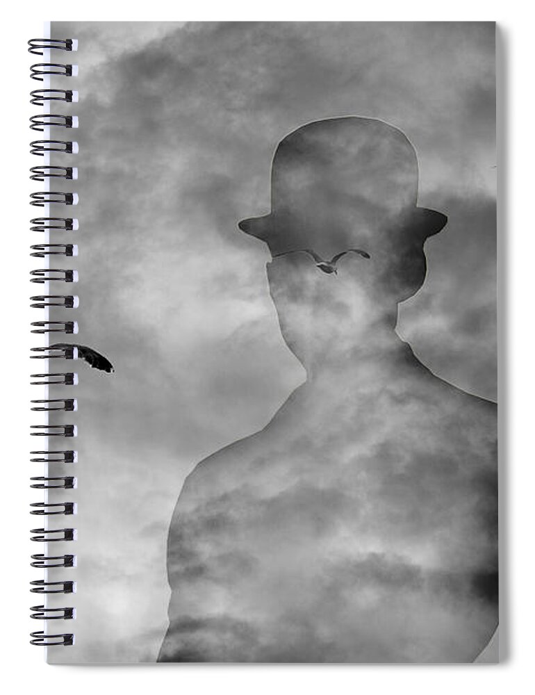 Photomontage Spiral Notebook featuring the photograph An Homage of Sorts by David Gordon