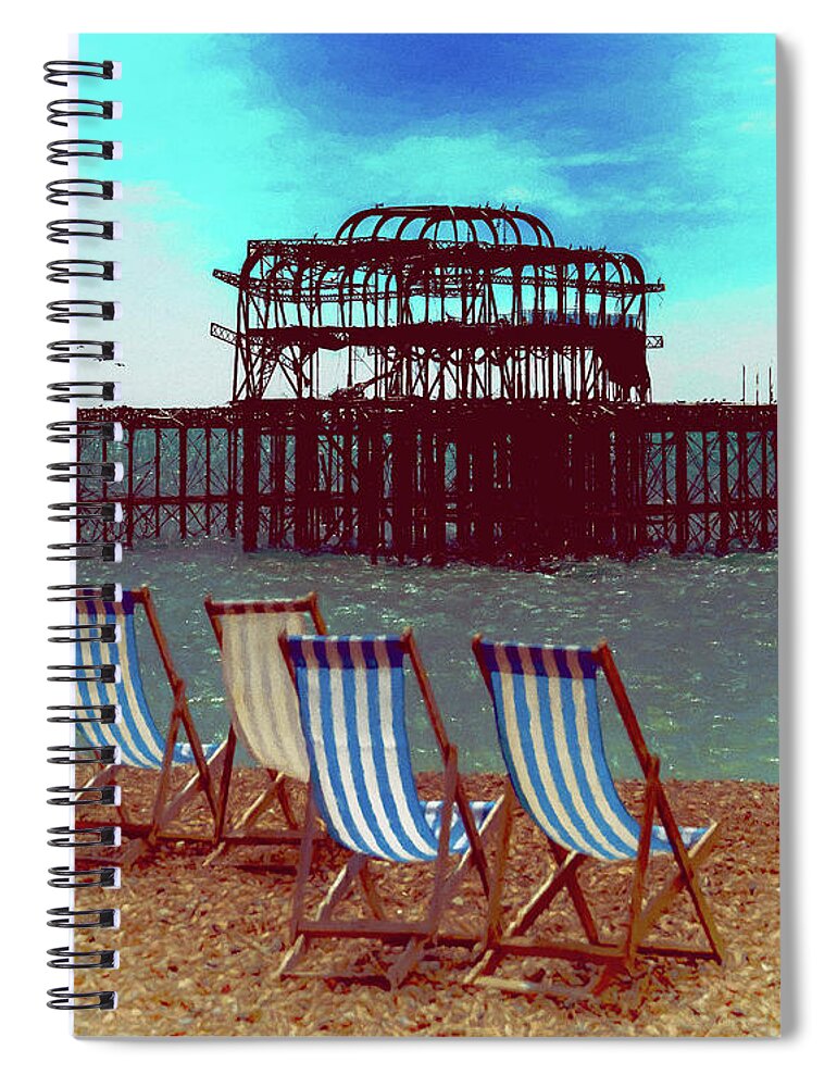 Beach Spiral Notebook featuring the photograph An Ode To Brighton by Chris Lord