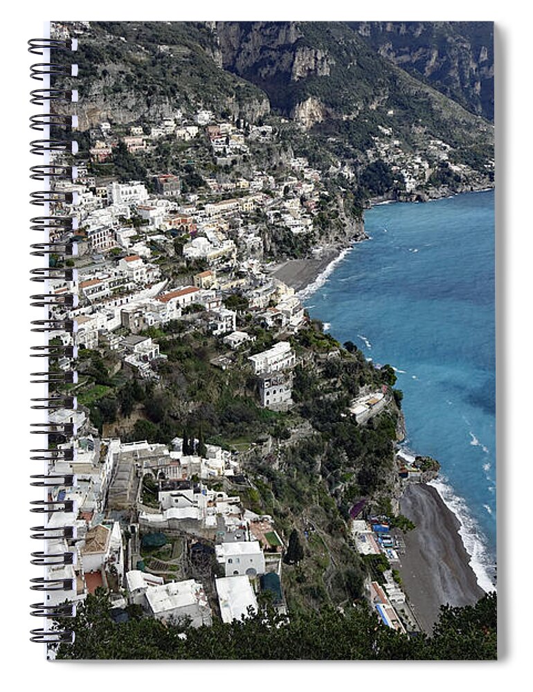 Amalfi Coast Spiral Notebook featuring the photograph An Overall Scenic View Of The Amalfi Coast In Italy by Rick Rosenshein