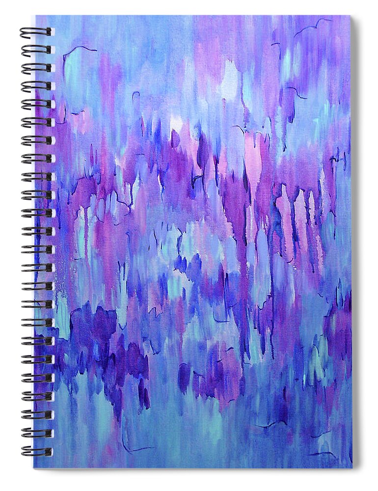 Abstract Spiral Notebook featuring the painting Ancestors by Lynda Lehmann