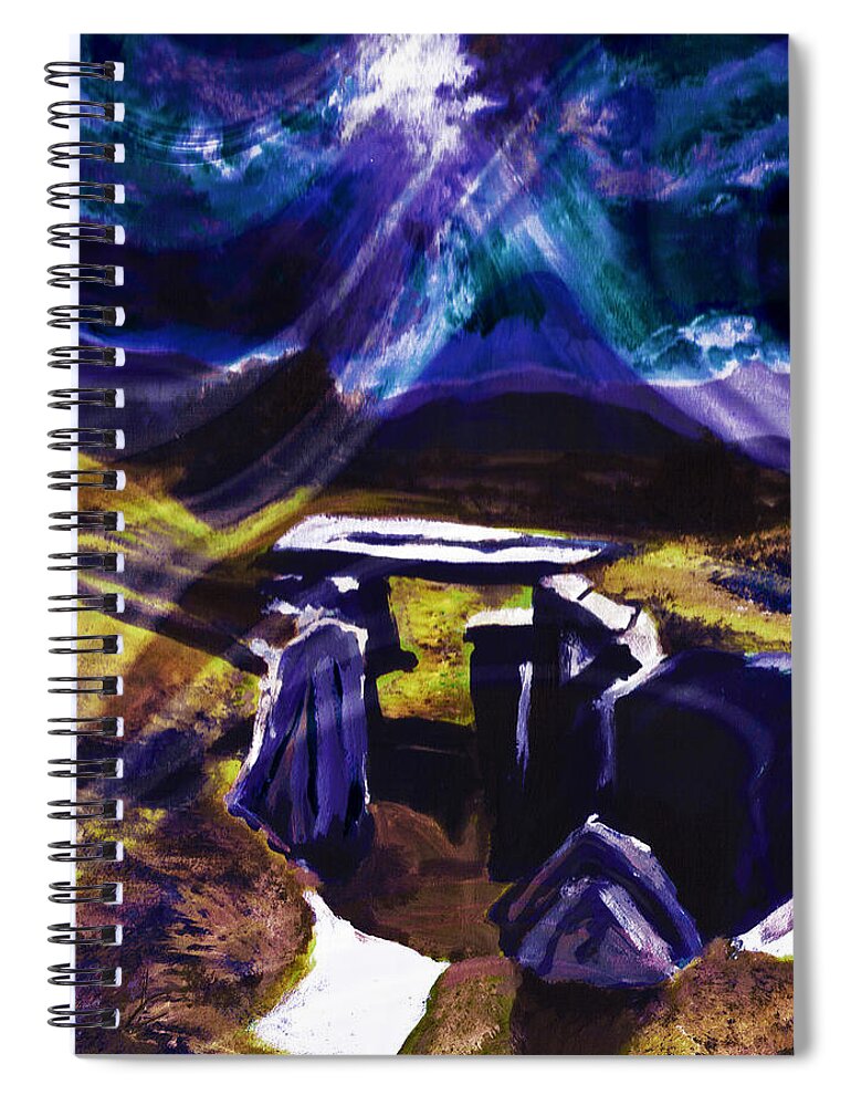 Dreamlike Spiral Notebook featuring the painting Ancestral Plain by Shawna Rowe