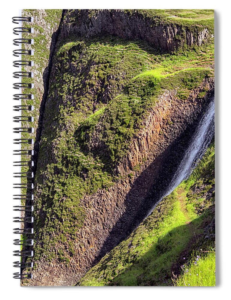 Waterfall Spiral Notebook featuring the painting Ancient Cascade by Frank Wilson