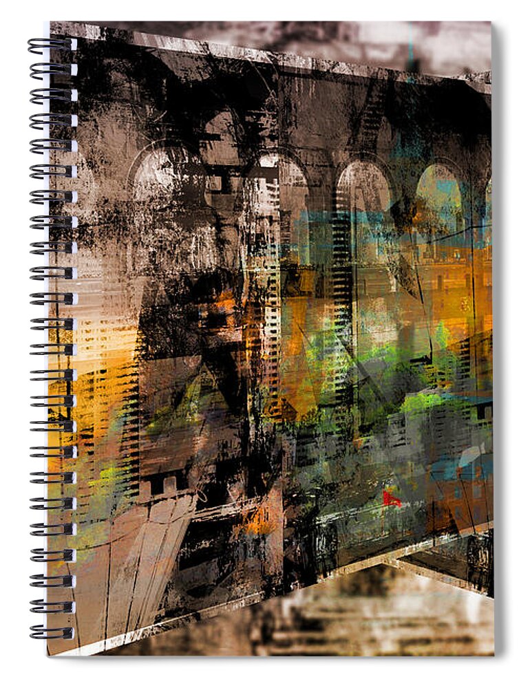 Abstract Spiral Notebook featuring the digital art Ancient Stories by Art Di