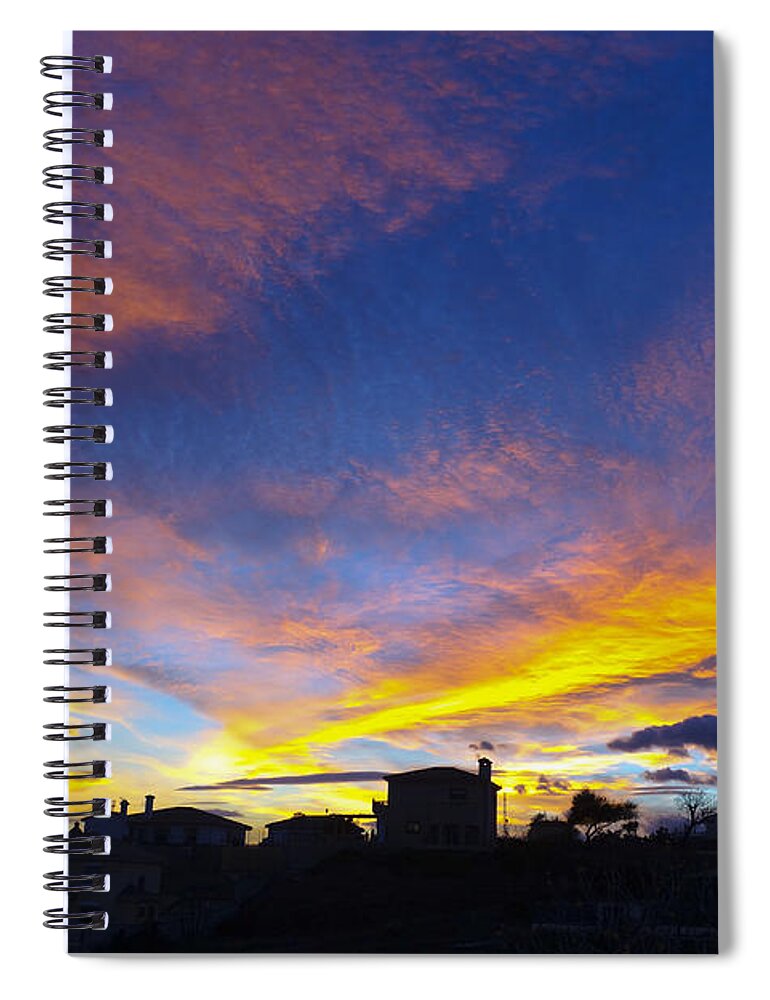 Andalusian Spiral Notebook featuring the digital art Andalusian sunset by Perry Van Munster