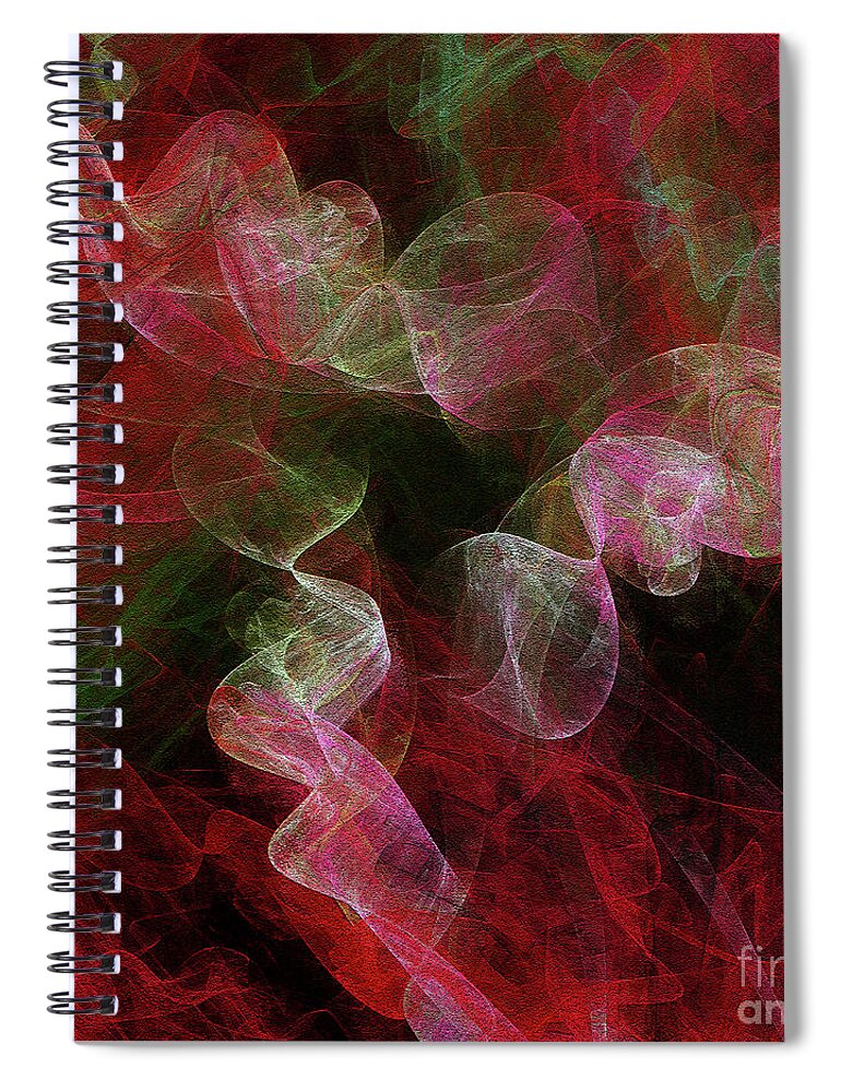 Andee Design Pink Abstract Spiral Notebook featuring the digital art Andee Design Abstract 4 2017 by Andee Design