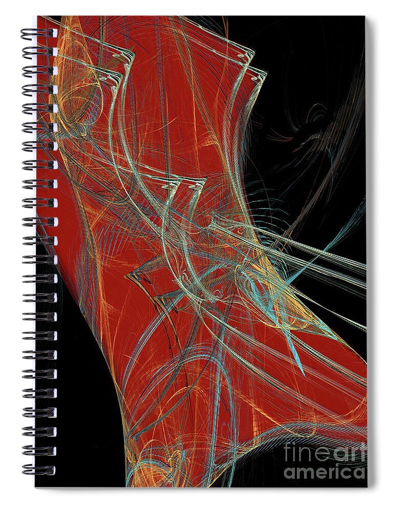 Abstract Spiral Notebook featuring the digital art Andee Design Abstract 60 2017 by Andee Design