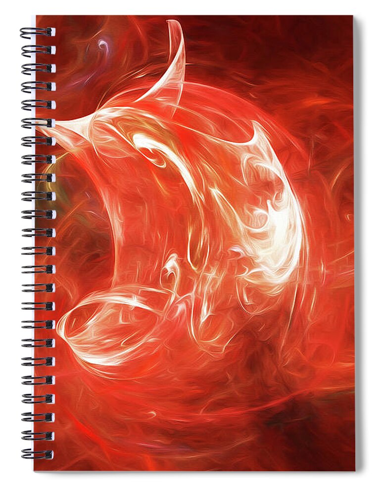 Abstract Spiral Notebook featuring the digital art Andee Design Abstract 64 2017 by Andee Design