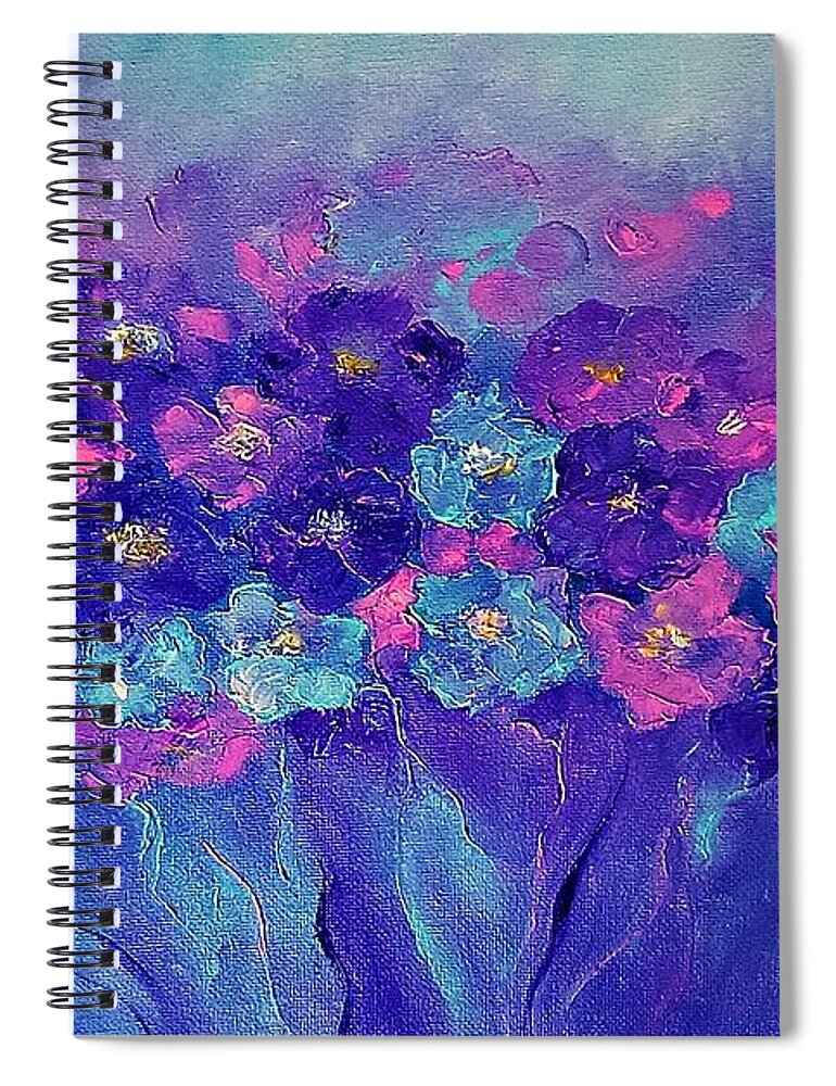 Flowers Spiral Notebook featuring the painting Anemone by Amalia Suruceanu