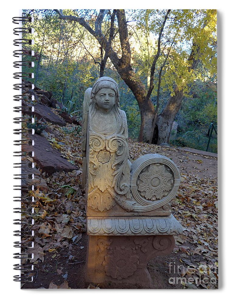 Sedona Spiral Notebook featuring the photograph Angel Bench Autumn Sedona by Mars Besso