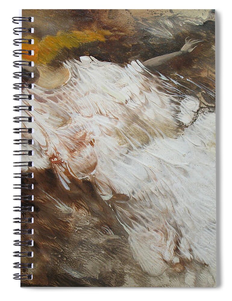 Angel Spiral Notebook featuring the painting Angel Flight. Monotype by Valentina Kondrashova