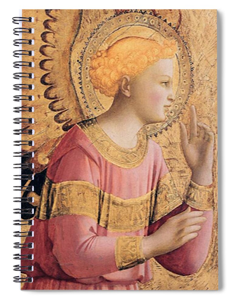 Angel Spiral Notebook featuring the mixed media Archangel Gabriel of the Annuciation by Hw