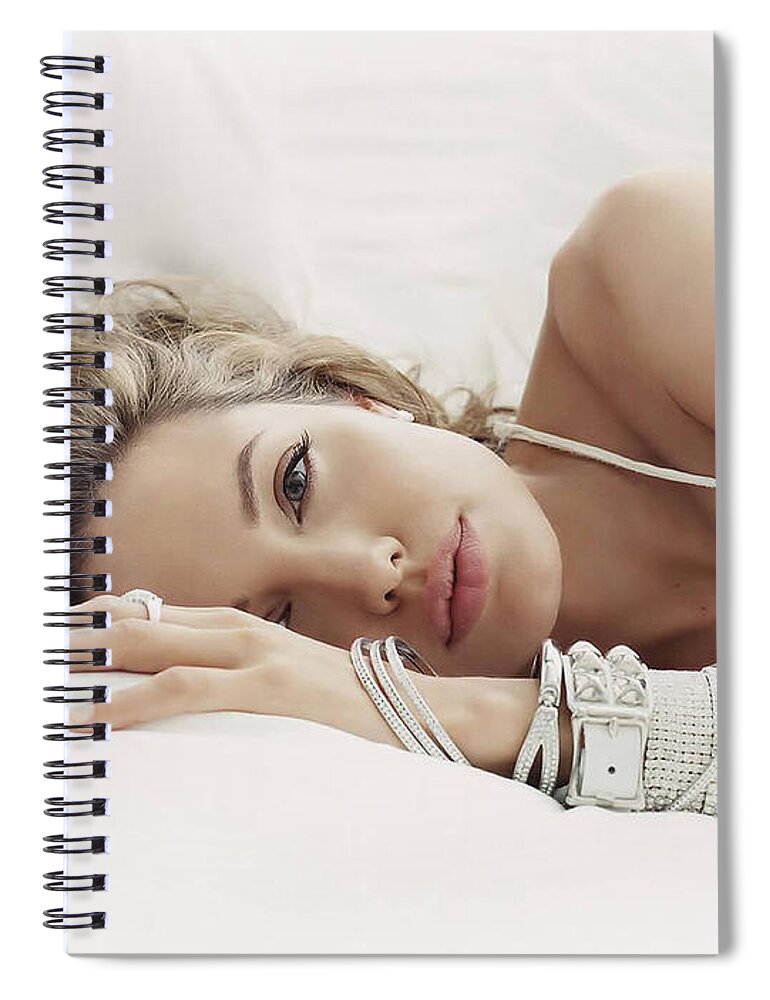 Angelina Jolie Spiral Notebook featuring the photograph Angelina Jolie by Jackie Russo