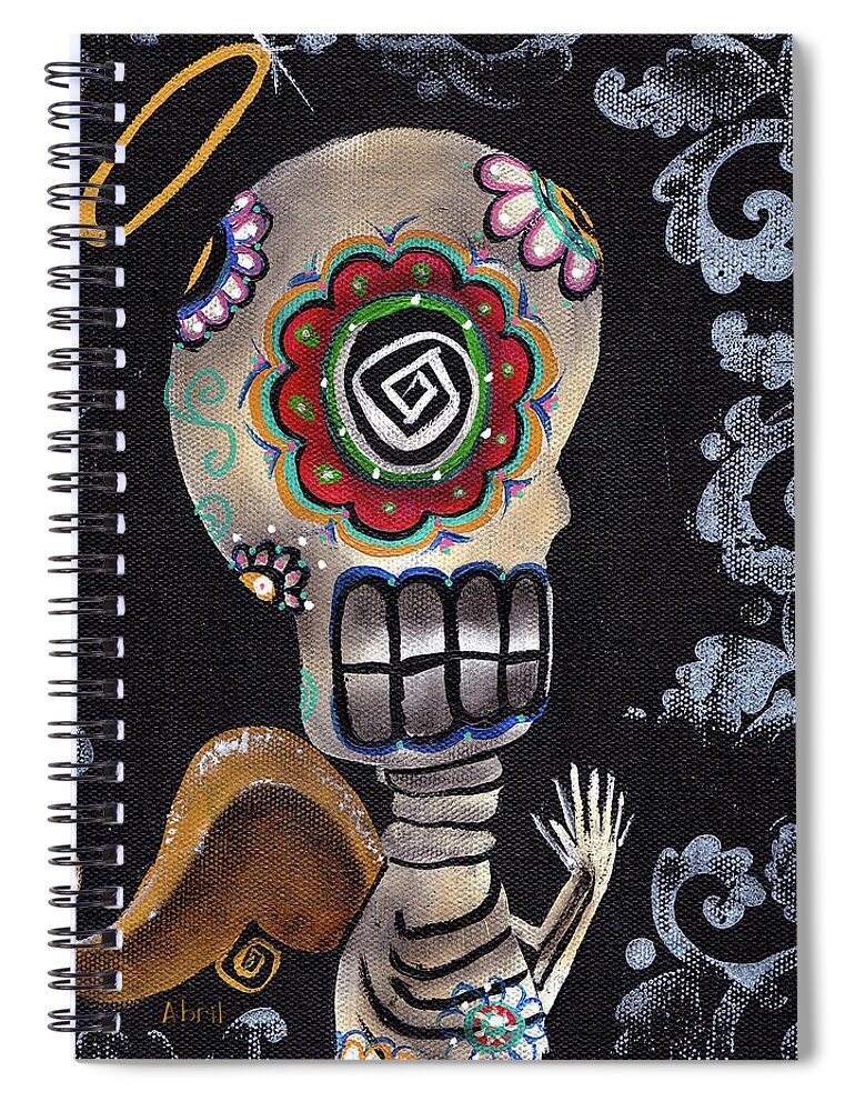 Angel Spiral Notebook featuring the painting Angelito by Abril Andrade
