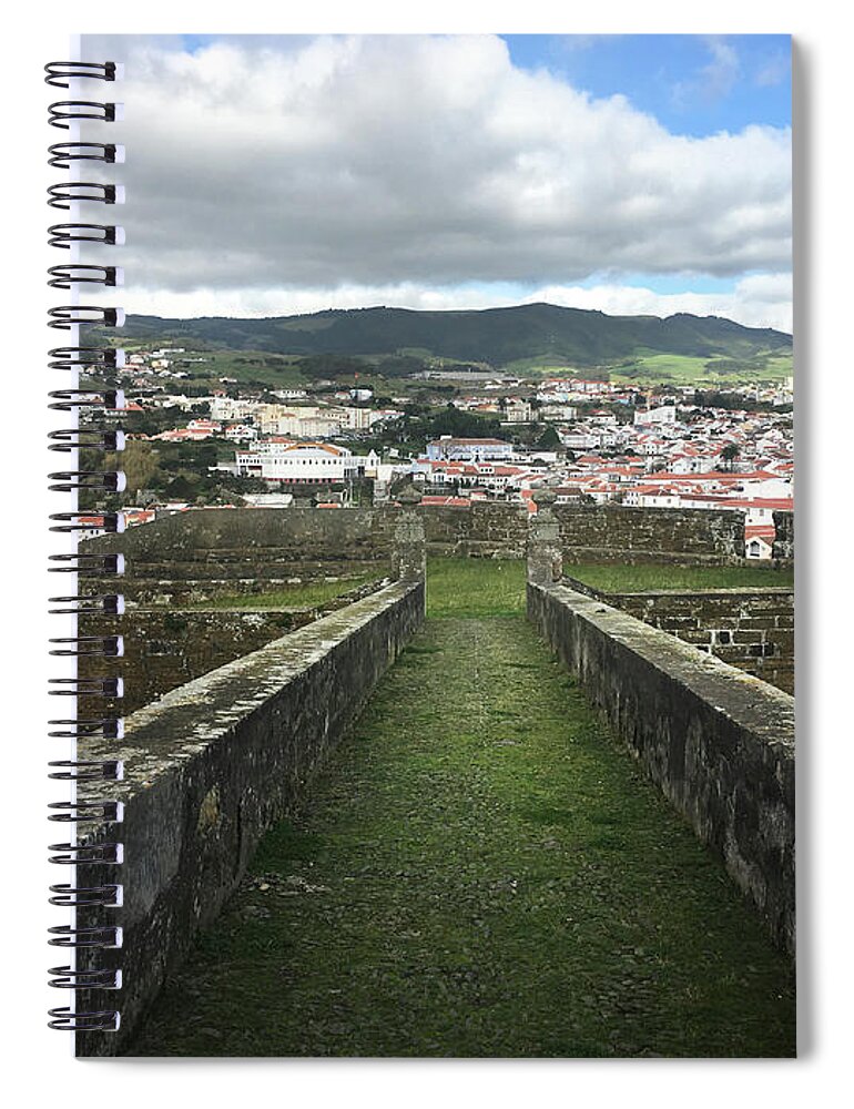 Kelly Hazel Spiral Notebook featuring the photograph Angra do Heroismo from The Fortress of Sao Joao Baptista by Kelly Hazel