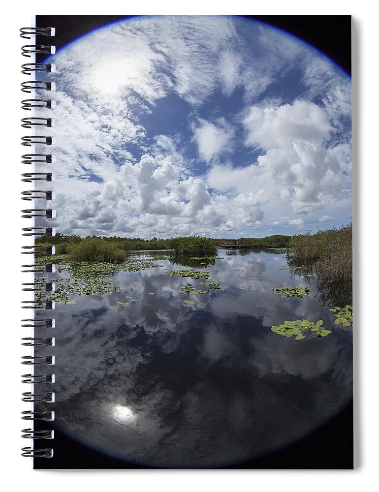 Fisheye Spiral Notebook featuring the photograph Anhinga Trail 86 by Michael Fryd